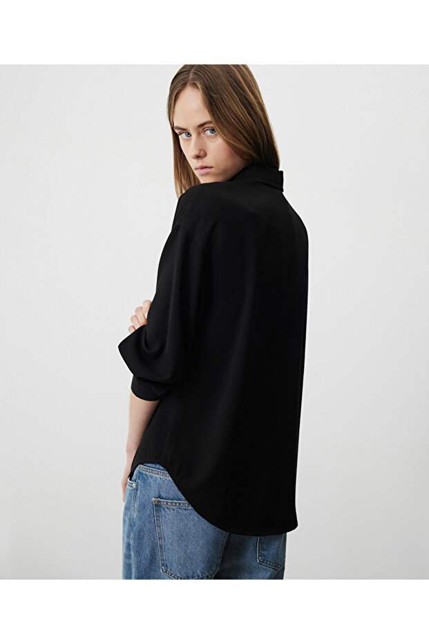 Düşük omuz basic gömlek - 7