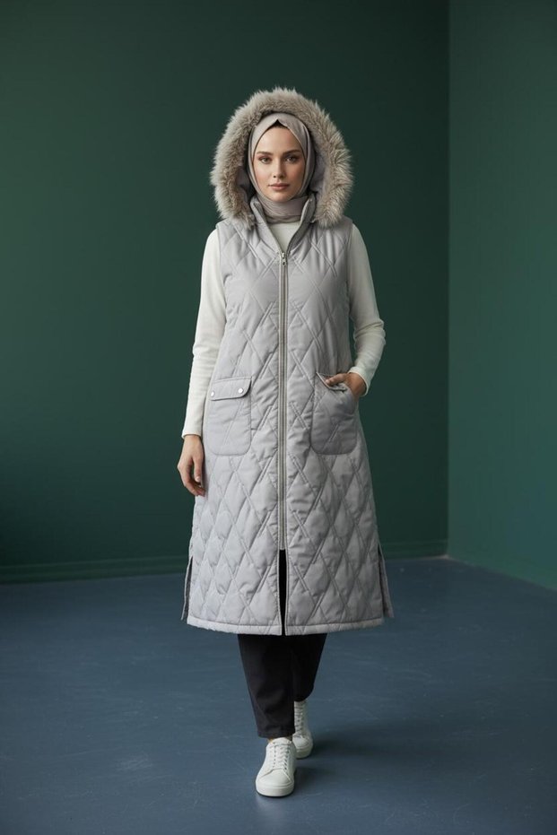 Li̇vza Detachable Hooded Inflatable Hijab Vest