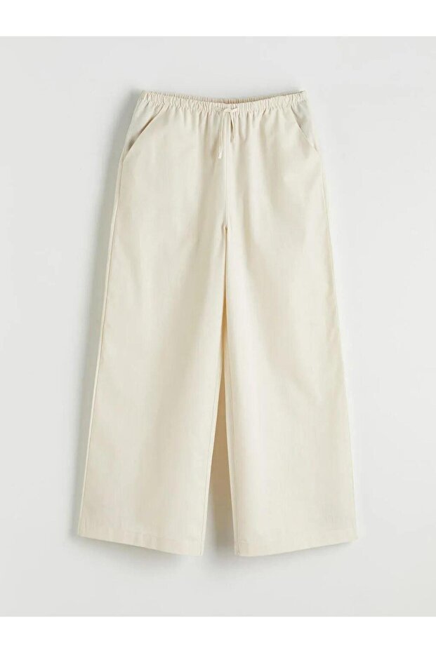 Girls' Poplin Trousers with Elastic Waist (S6)