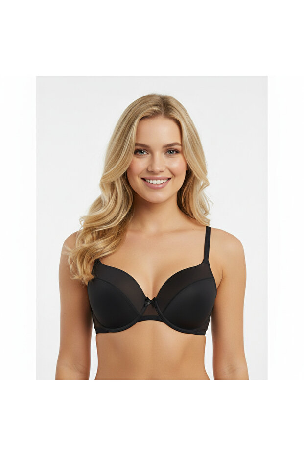 Women's Underwire Supported Black Color Bra Bb2298