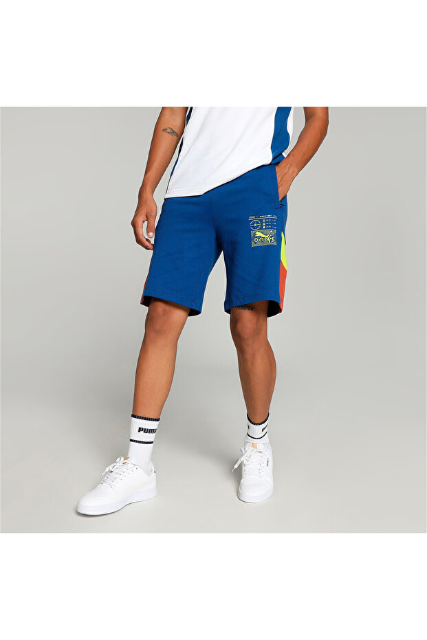 Mens x one8 Elevated Slim Fit Shorts - Blue