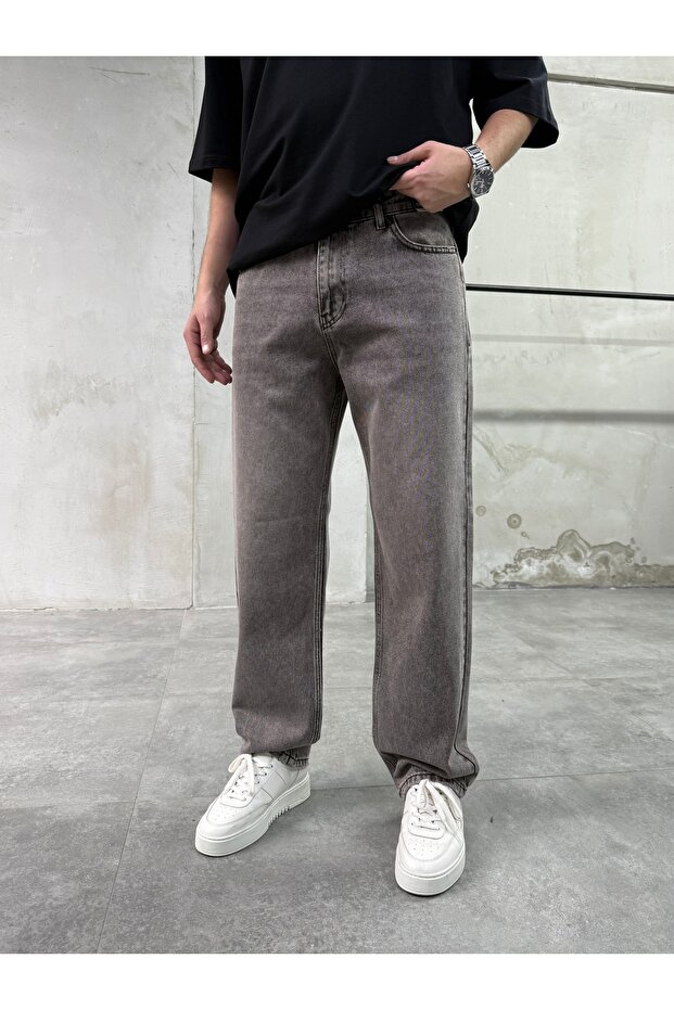 Men's Baggy Fit Coffee Washed Jeans