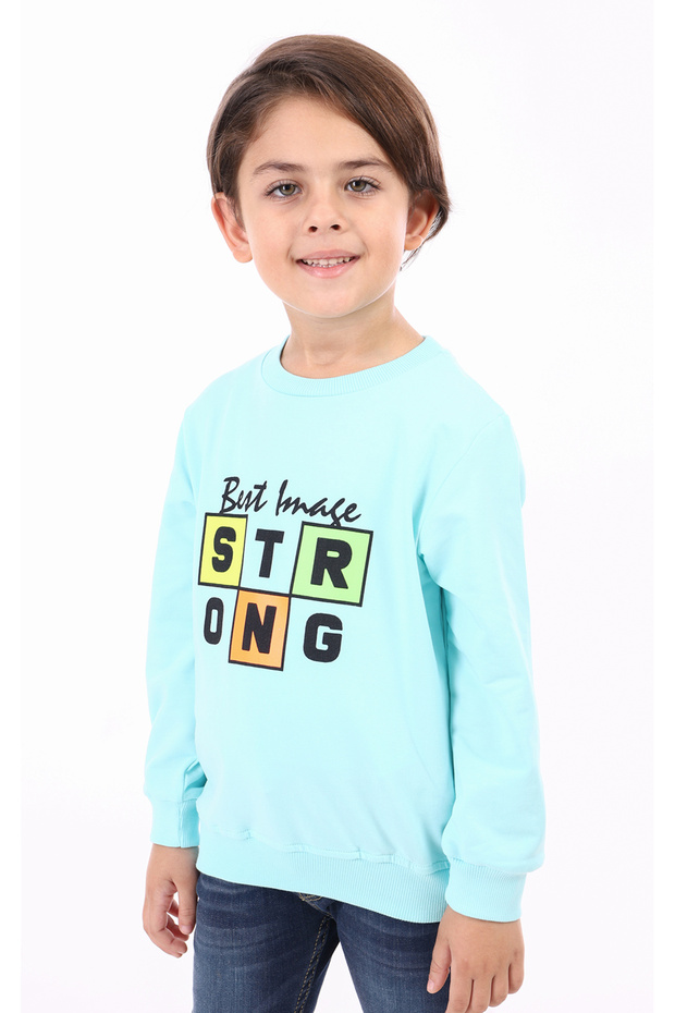 سويت شيرت رجالي من نوع Relax Fit Crew Neck مطبوع - 2 Thread