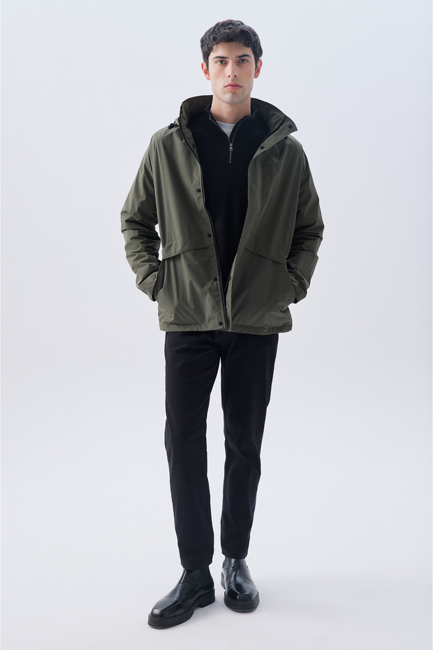 سترة معطف بغطاء رأس مخفي - 4