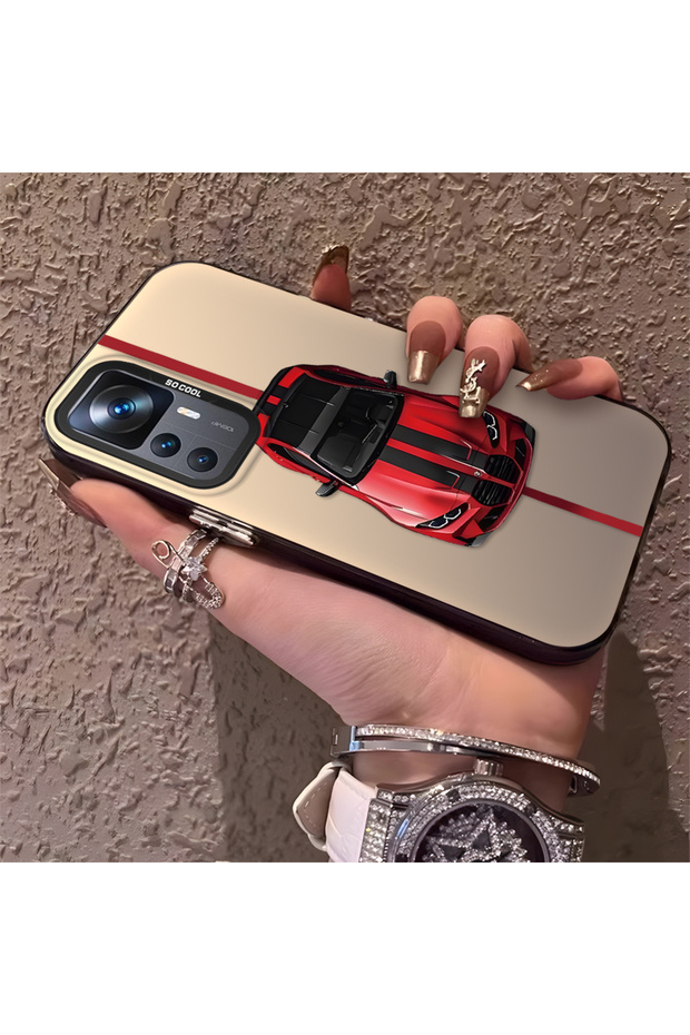 Mi 12t Compatible Silicone Edge Hard Back Anti-Fall Phone Case Bmw Patterned