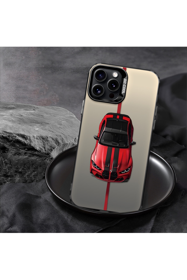 حافظة متوافقة مع هاتف iPhone 16 Plus من BMW منقوش ذات حافة من السيليكون وظهر صلب مضاد للسقوط - 6