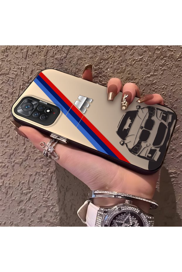 Redmi Note 11 Pro Compatible Silicone Bmw Patterned Edge Hard Back Anti-Fall Phone Case