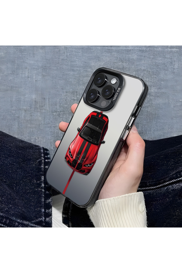 حافظة متوافقة مع هاتف iPhone 16 Plus من BMW منقوش ذات حافة من السيليكون وظهر صلب مضاد للسقوط - 4