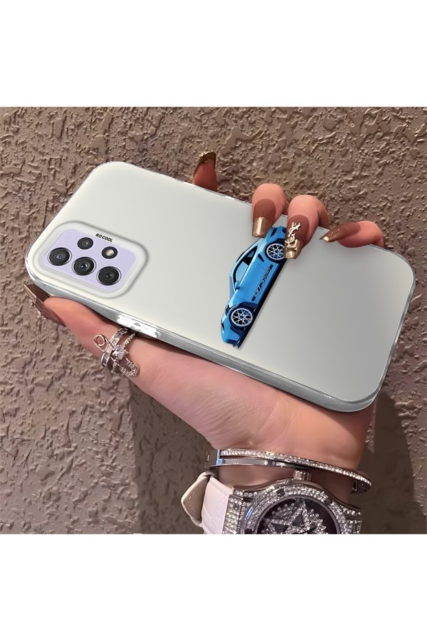 Samsung Galaxy A72 Compatible Silicone Bmw Patterned Edge Hard Back Anti-Fall Phone Case