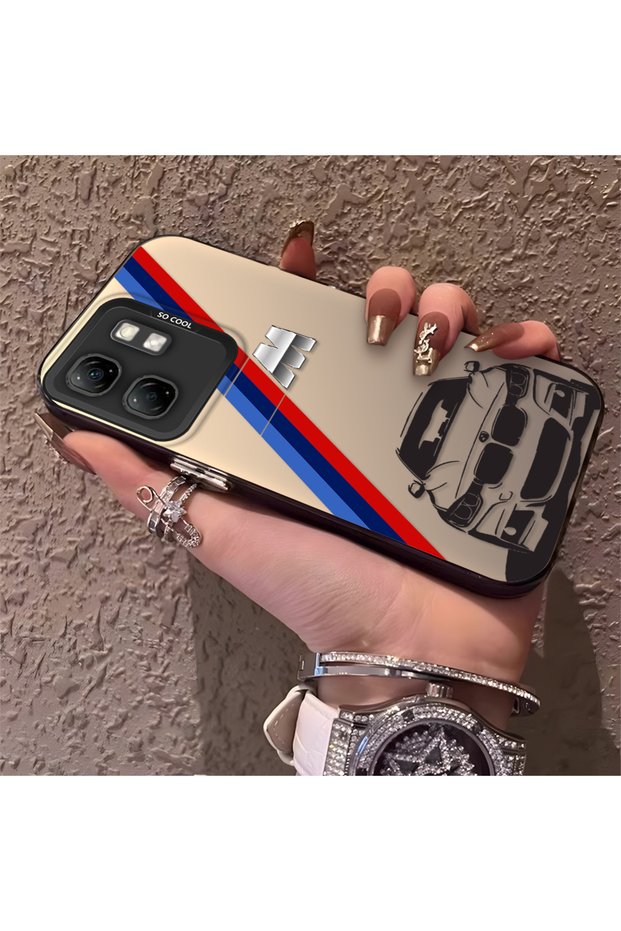 حافظة هاتف Infinix Smart 9 متوافقة مع السيليكون بنمط BMW ذات حافة صلبة ومضادة للسقوط