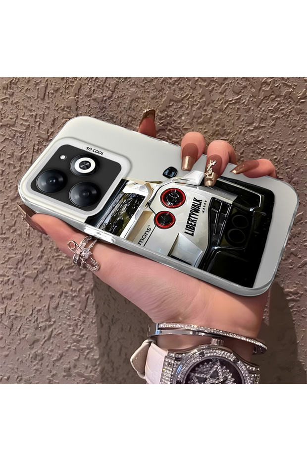 Tecno Spark Go 2024 Compatible Silicone Edge Hard Back Anti-Fall Phone Case Bmw Patterned