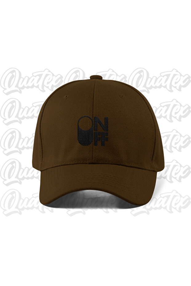 Onoff Embroidered Hat - Brown Color 100% Cotton Gabardine Unisex Model Hat