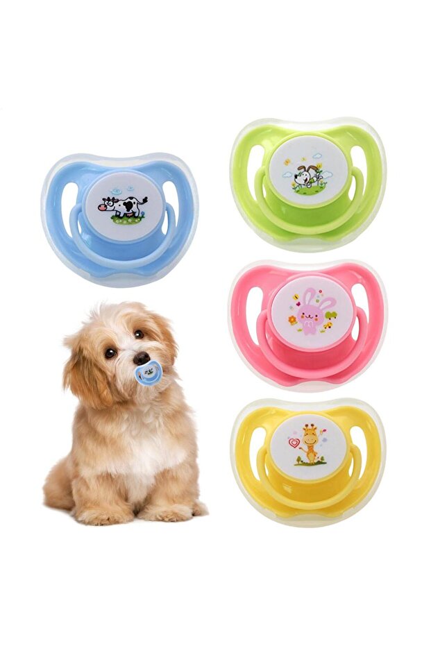 4pcs 4pcs pet Kitten Pacifier Pet Suckling Puppy Pacifier Butterfly-Shaped Silicone Toy with Dust Co