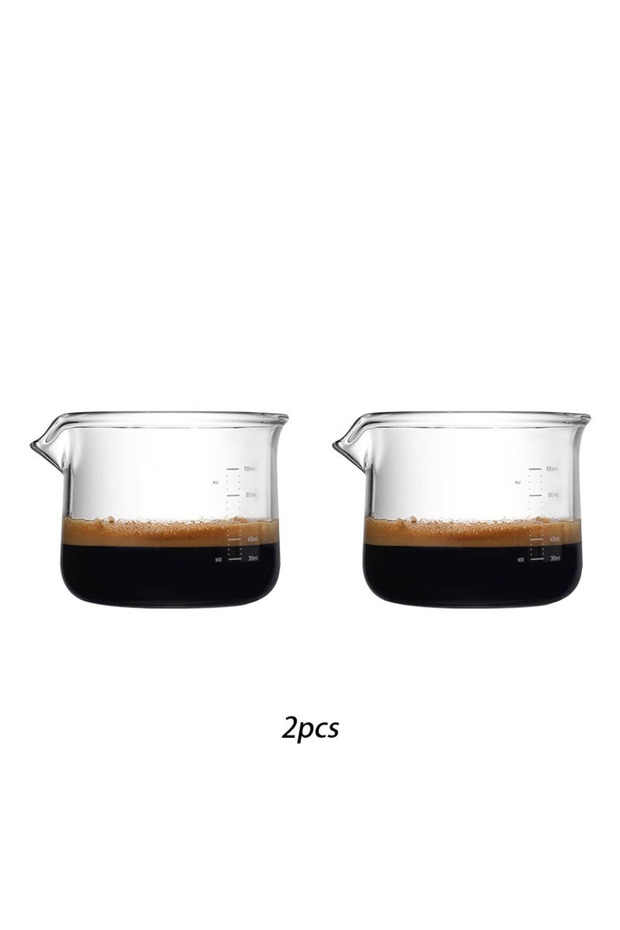 100ml 2pcs YWDL Espresso Measuring Cup 100ml Clear Scale Espresso Shot Glasses Coffee Extraction Cup