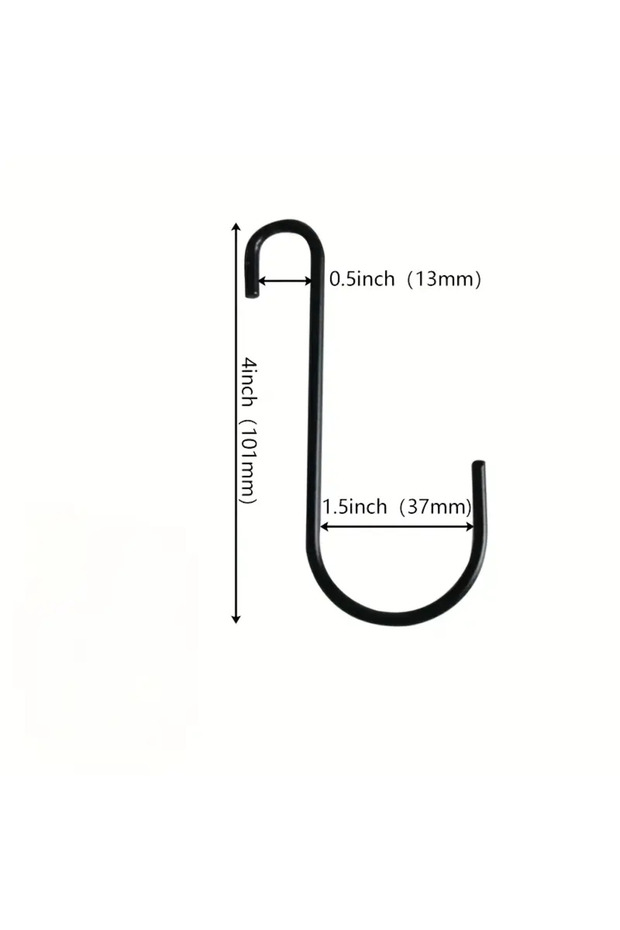 4pcs 4 Heavy-Duty Black Fence Hooks for Hanging Plants, Bird Feeders & Lanterns – Indoor/Outdoor Use