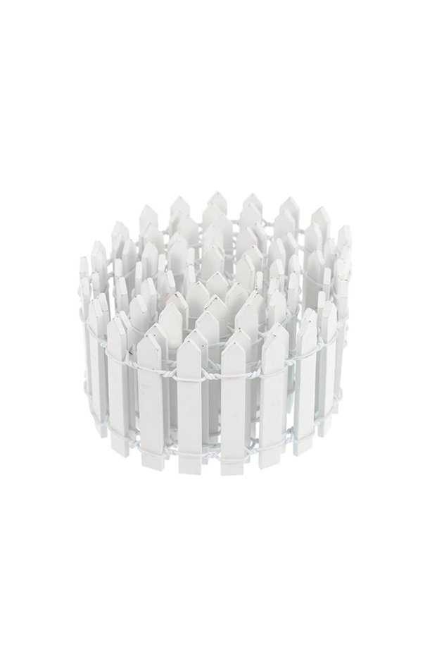 White 1pcs Mini Wooden Fence for Fairy Gardens and Flower Pot Embellishments - Durable Home & Garden