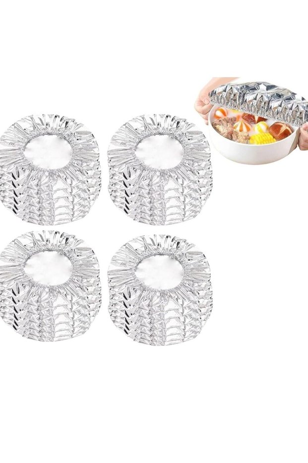 40PCS 10-60pcs Reusable Aluminum Foil Bowl Cover Heat Insulation And Heat Preservation Food Grade Ov