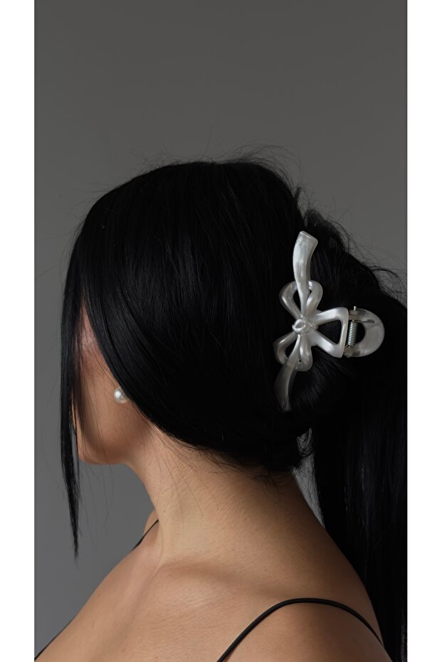 Women'S, Shiny Bow Hair Clip Model Hair Accessories Pearl