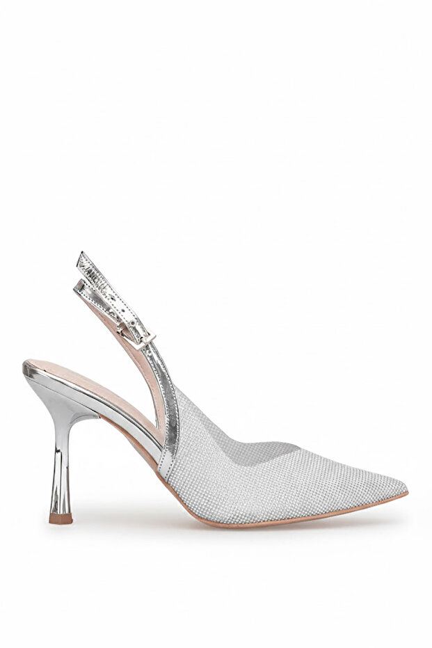 Elit Pm450 K3006 Women's Classic Heeled Shoes Silver