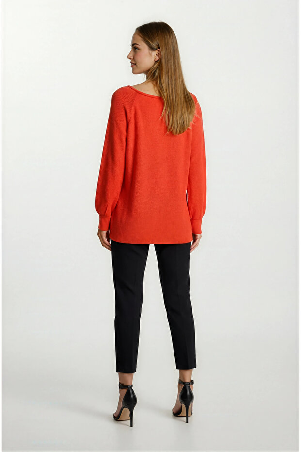 Duquenne U Yaka Triko KIRMIZI - 2