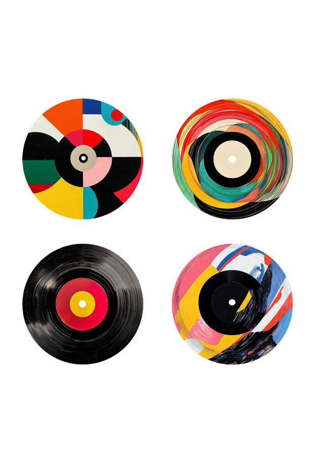 XBD0243 4 Pieces Tape Pattern Printed Coasters, Suitable for Daily Family Party Decoration, Office,