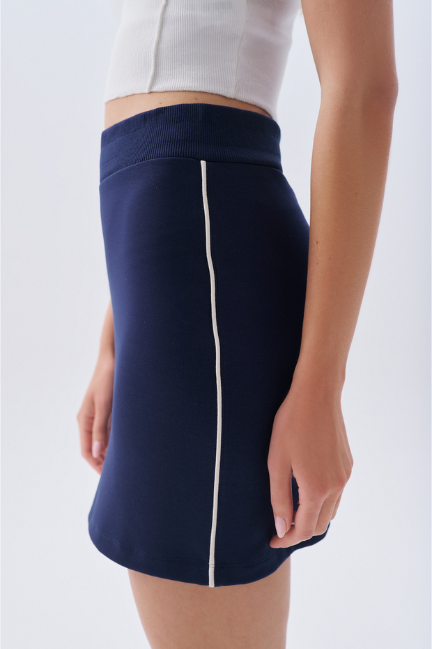 BELİ LASTİKLİ MİNİ ÖRME ETEK - 3