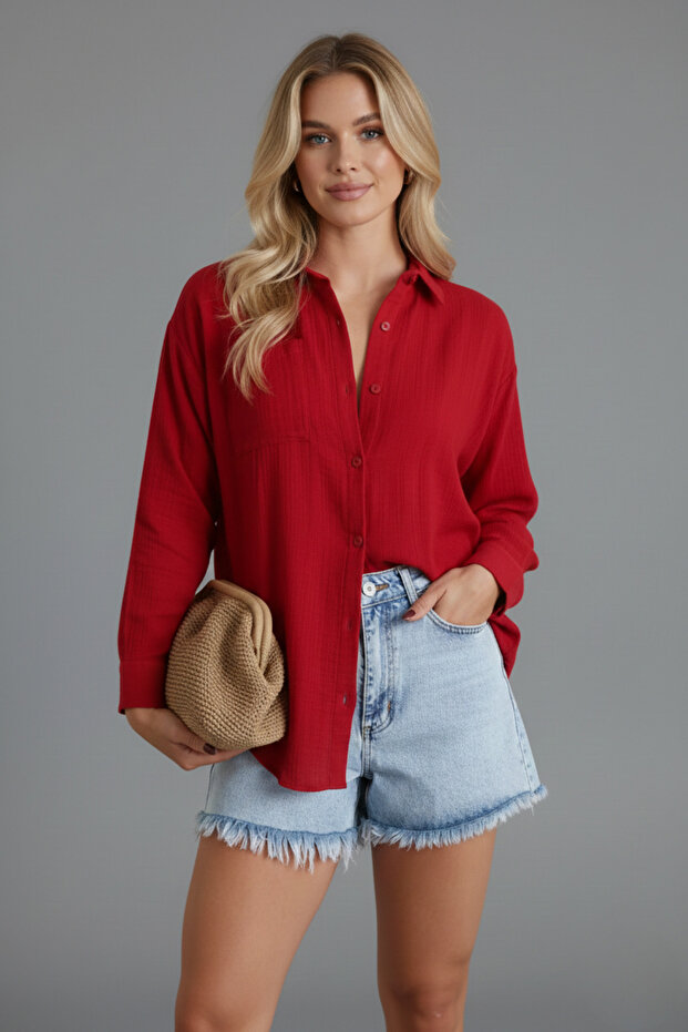 Women's Elegant Cut Muslin Shirt