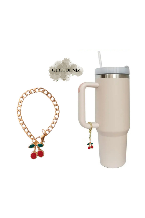 Thermos Handle Charm Accessory Ornament Cherry