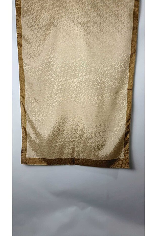 Monogram desenli HİNT İPEK ŞAL - 2