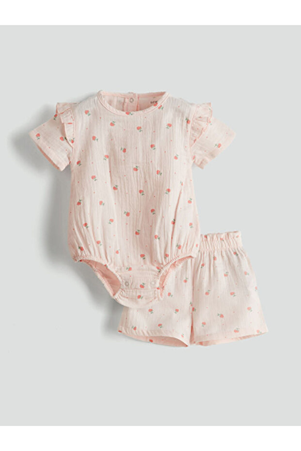 Floral Snapback Bodysuit and Shorts 2 Pack