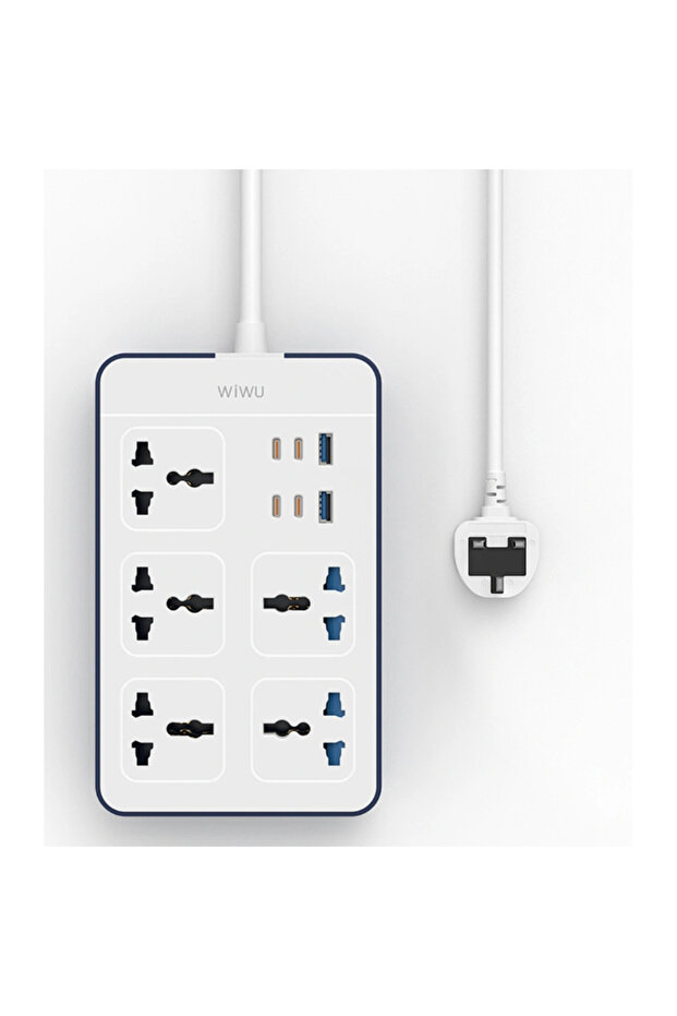 Wi-S006 PS524 20W GaN 11 in 1 Power Strip with 4 USB-C, 2 USB-A & 5 AC Outlets