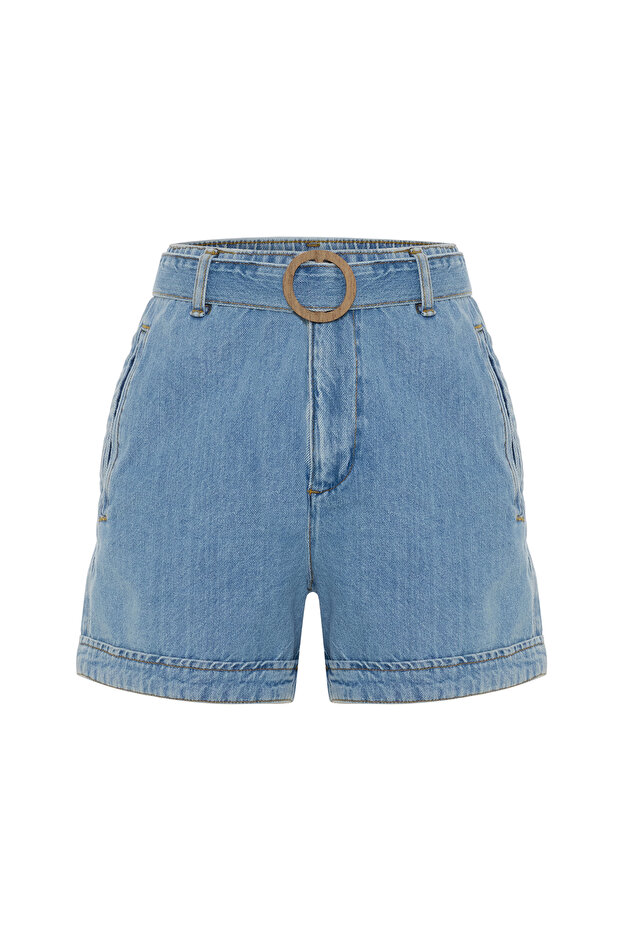 REGULAR FIT MİNİ JEAN ŞORT - 5