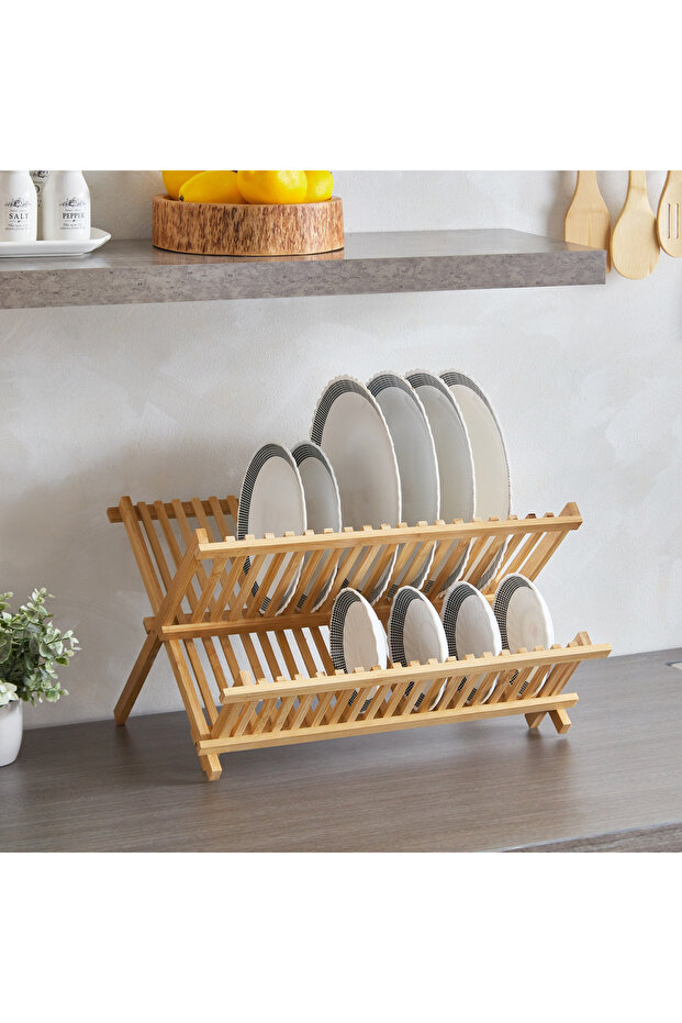 رف أطباق الخيزران - 1