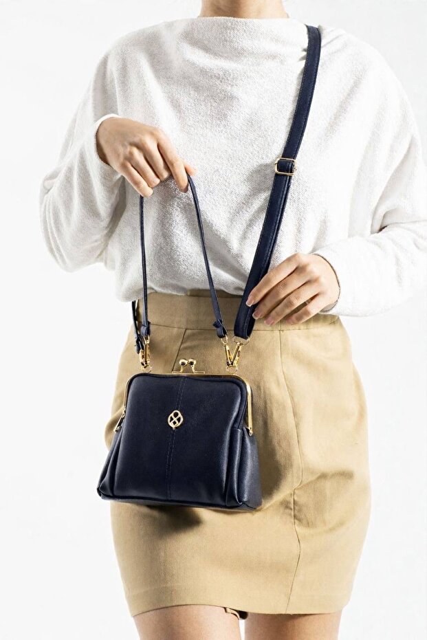 Four-Compartment Very Stylish Burs Detail Double Strappy Women's Bag