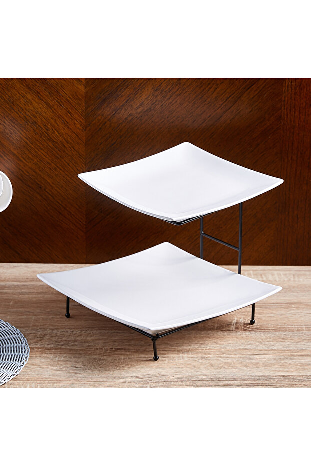 طقم تقديم نوفا مكون من 3 قطع ومكون من طبقتين - 1