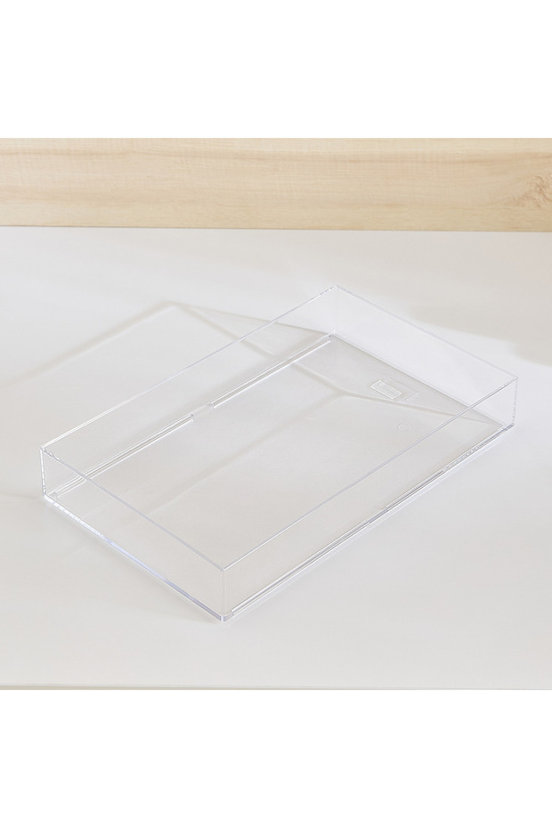 صينية تزيين كريستالية قابلة للتكديس - 31.2 × 19.1 × 4.8 سم - 2