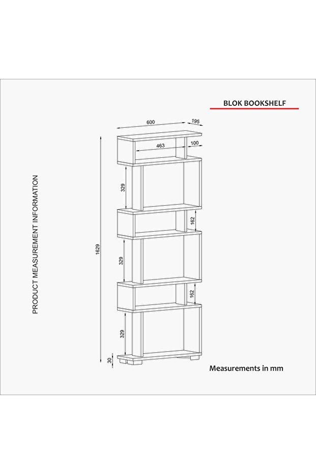 Modulix Block Narrow Zig Zag Bookcase - 4