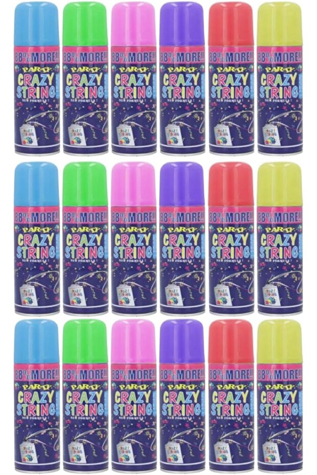 YU WELL Party Crazy String Spray Fun Party Streamer Spray 350ml each 18 Pcs