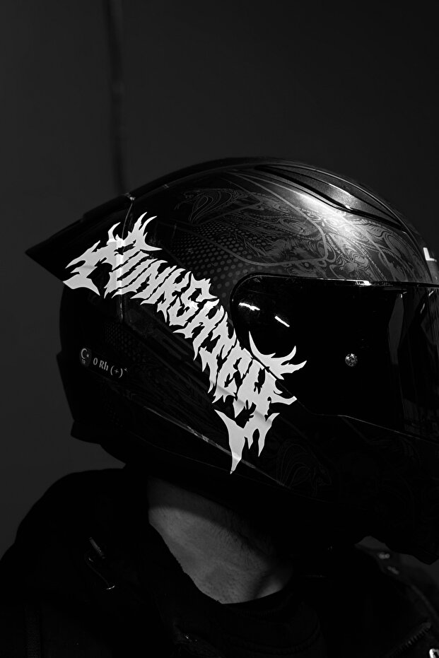 Punk Sticker Label with Tribal Font for Motorcycle and Helmet (1 Piece)