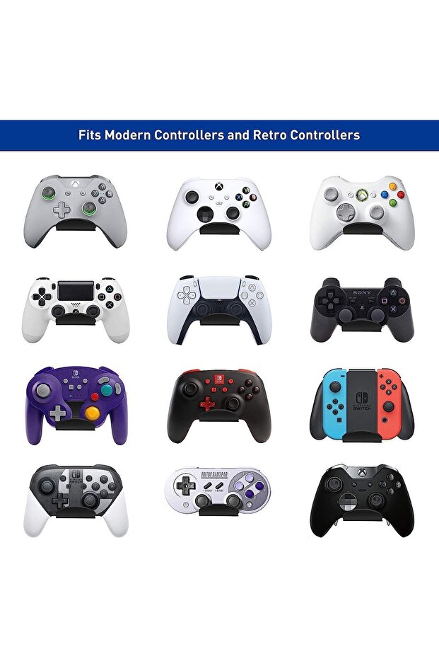 Xspring Controller Table Stand, 2 Pack Multi-Functional Controller Stand with Cable Clips, Space-Sav - 5