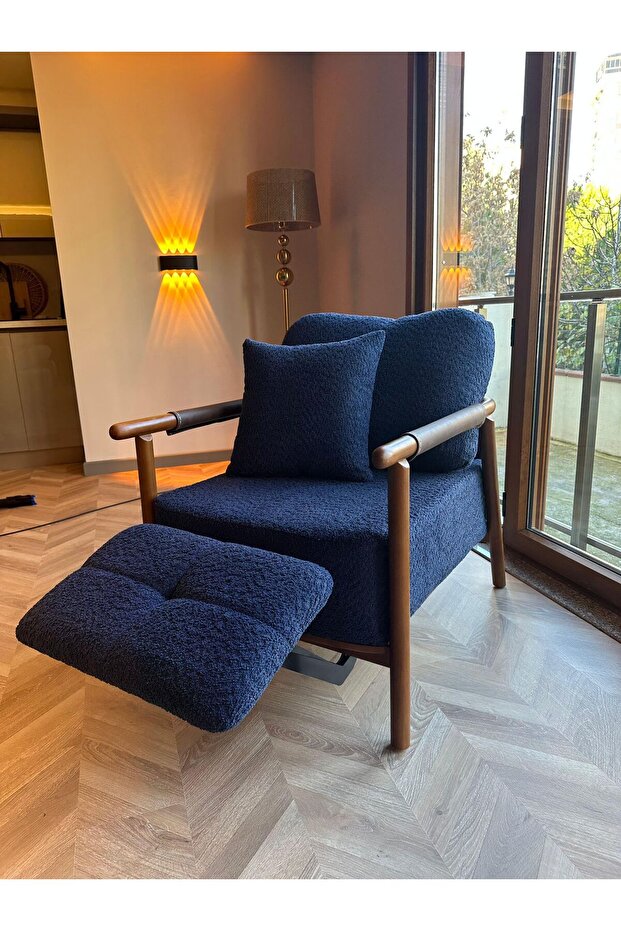 Lüx Ahşap ayak dinlenmeli Berjer - 1