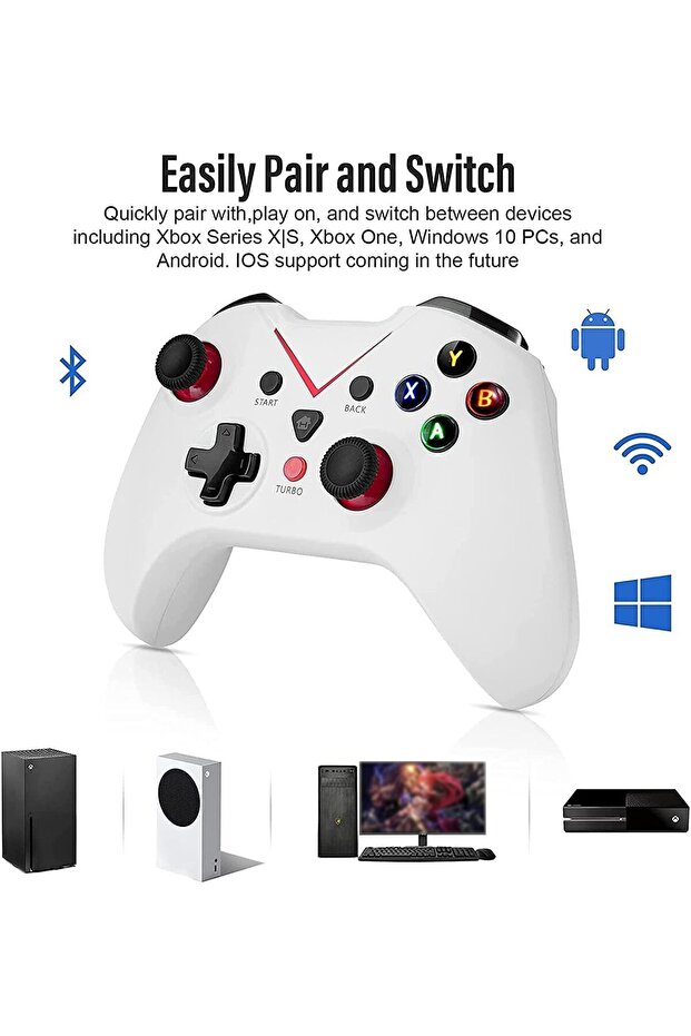 وحدة تحكم لاسلكية من Joyzzz، وحدة تحكم ألعاب متعددة المنصات مع اتصال منخفض التأخير، مريحة - 6