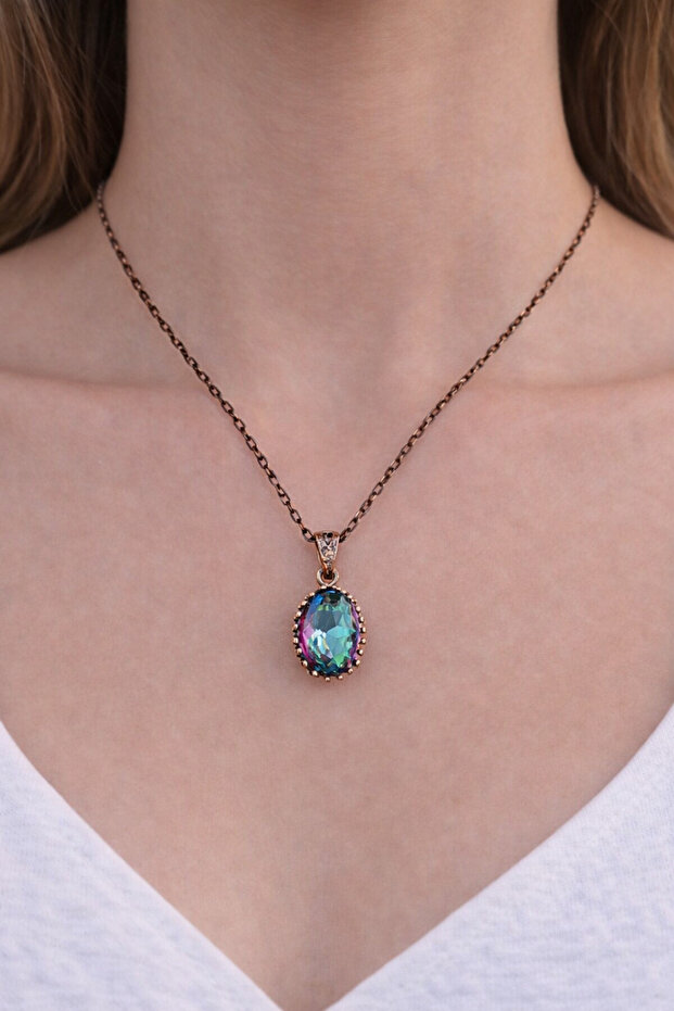 MİSTİK TOPAZ BAKIR KOLYE - 1