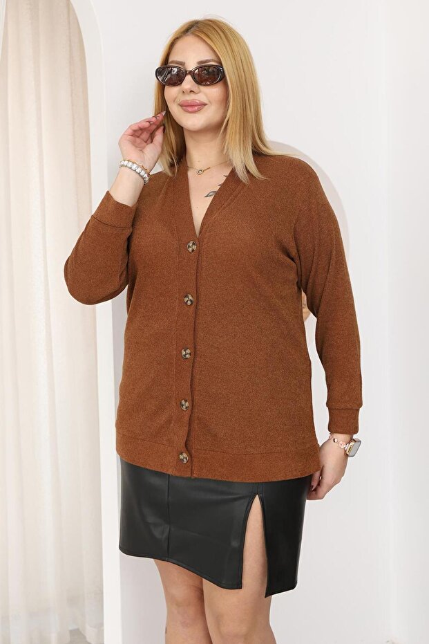 سترة أساسية ناعمة الملمس بمقاس كبير - 4