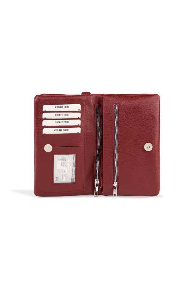 Lera Women's Long Strap Wallet Detailed Crossbody Women's Hand and Shoulder Bag