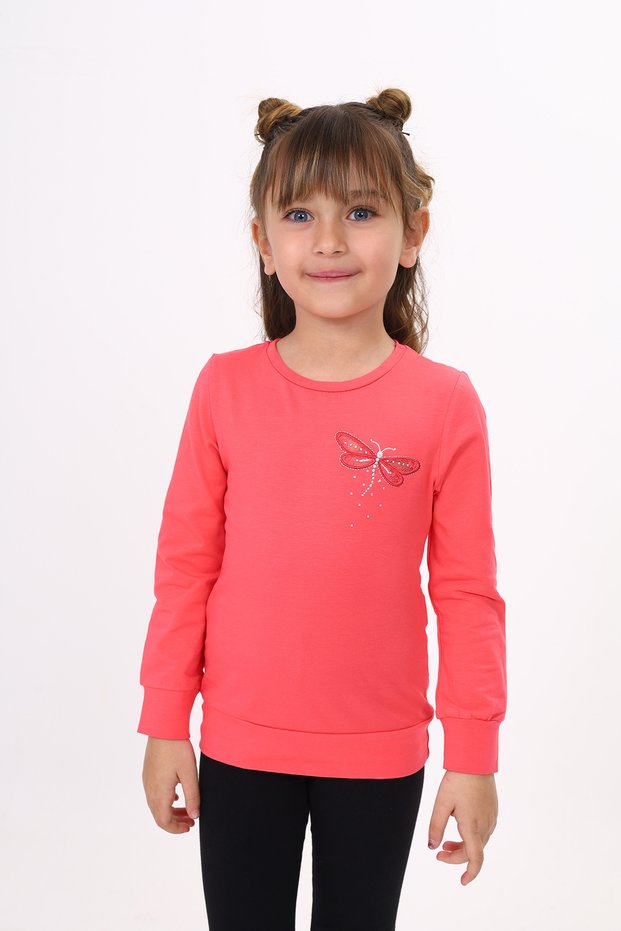 Girl's Printed Crew Neck Long Sleeve T-Shirt