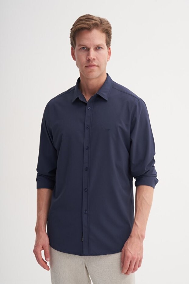 Men's Long Sleeve Shirt 20480 Navy Blue