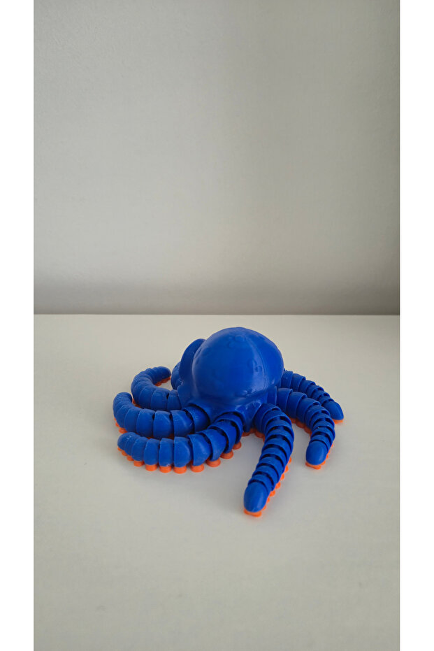 3D Sevimli Ahtapot Figür (Mavi) - 2