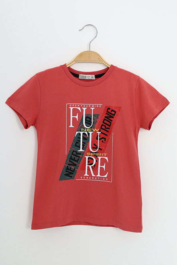 Boy's Printed Crew Neck Short Sleeve T-Shirt