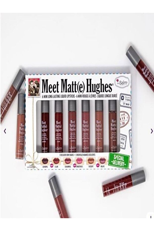 Thebalm Meetmatte Hughes Special Delivery 6-Piece Lipstick Set Adoring-Calm,Charming,Ambitious,Patient,Brave